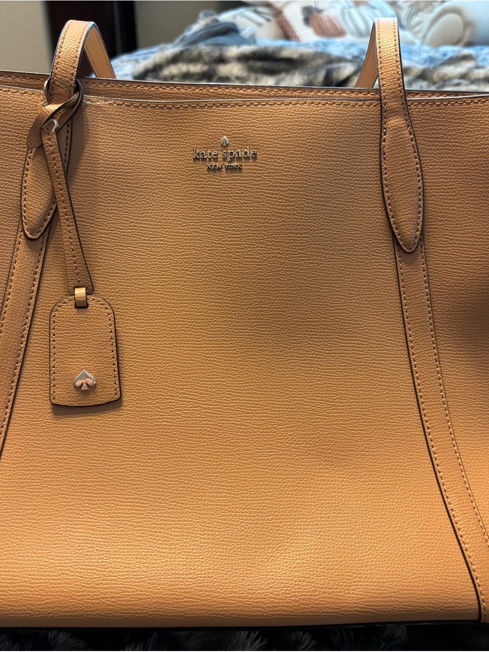 kate spade Camel Tan Pebbled Leather Tote with Tag